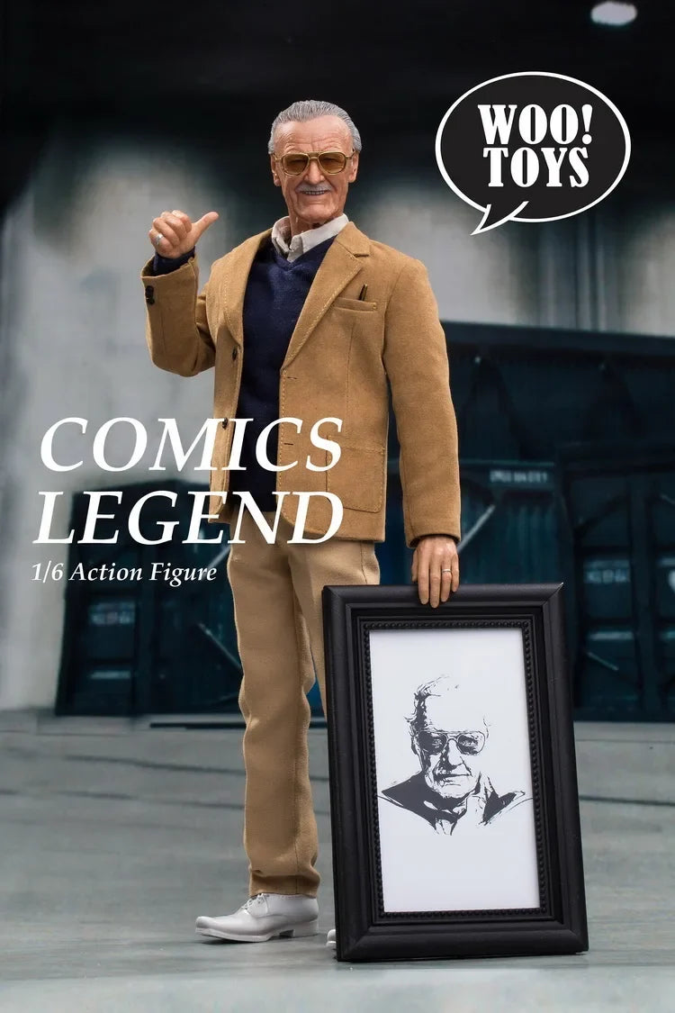 Brand New Woo Toys WO-001 1/6 Comic Legend Man Action Figure Lee Male Behind Marvel Delicate Model 12" Full Set Hobby Toys