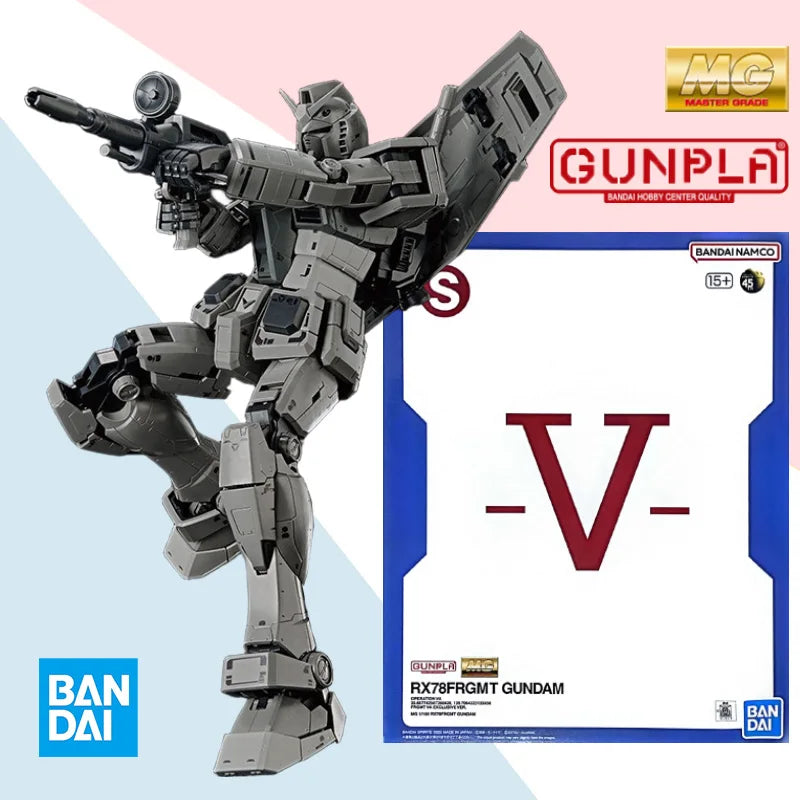 Bandai original MG 1/100 RX78FRGMT Gundam Ver. 3.0 anime action figure assembly model ornaments collection toy gift for kids