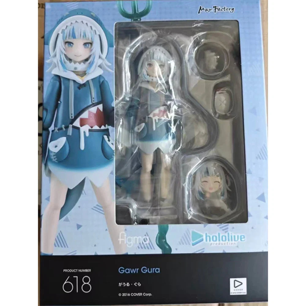 Genuine Original Max Factory figma 618 Gawr Gura Anime Character Figure Movable Model Children's toys Gifts In Stock