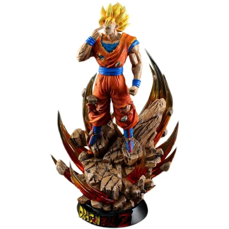 Goku Instant Transmission Super Saiyan Three Model Display Toy - Anime Figure Sculpture with Glowing Feature for Collectors