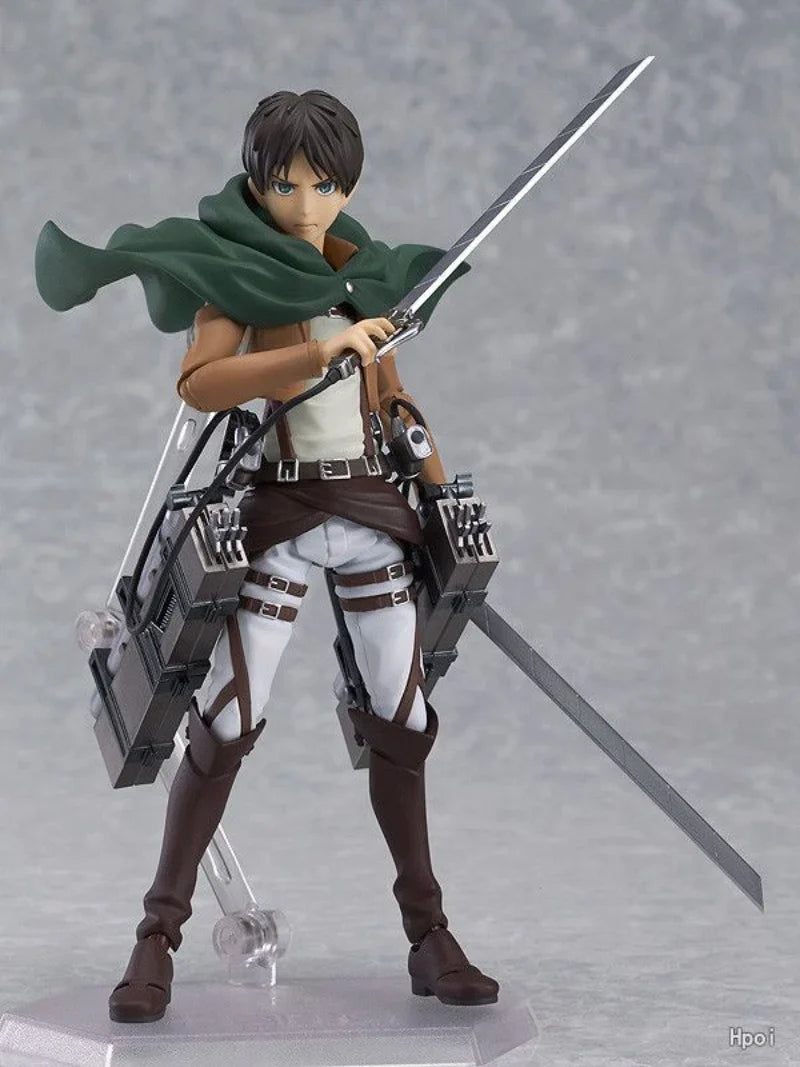 MF Original:Attack On Titan Erwin Smith Levi Eren Mikasa figma PVC Action Figure Anime Figure Model Toys Collection Doll Gift