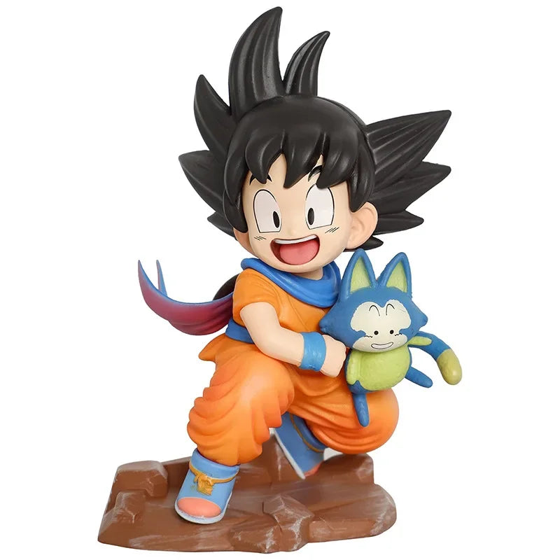 10cm Anime Dragon Ball Z Goku Hug Pula PVC GK Figure Yamcha Anime Collection Model Toy Gift Ornaments Goku Figure