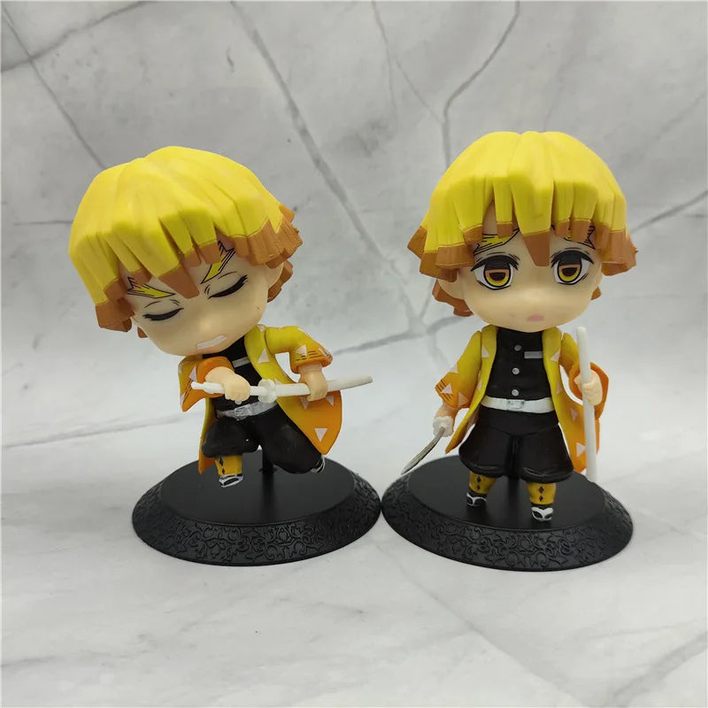 10pcs/set Anime Demon Slayer Kamado Nezuko Kamado Tanjuurou Battle Version Action Figure Collectible Models Toys About 9 cm