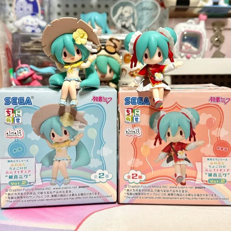 Original Sega Hatsune Miku Action Figure Decoration Collection Kawaii Q Version Trendy Fashion Creative Desktop Xmas Gift Toys