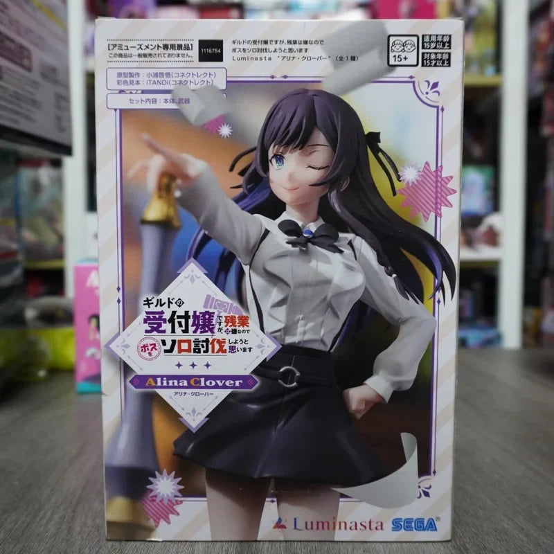 Genuine Sega I May Be A Guild Receptionist But I Will Solo Any Boss To Clock Out On Time Luminasta Alina Clover PVC Figure Model