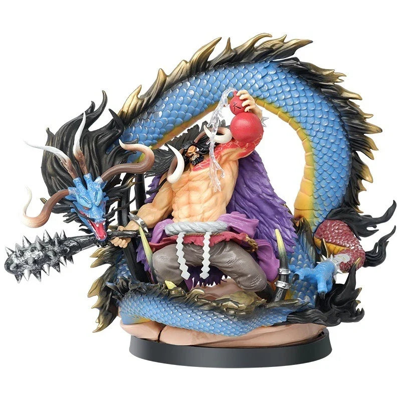 30cm New One Piece Anime Figure Kaidou Peripheral Model Scene Statue Desktop Decoration Ornaments Kids Birthday Gifts Toys