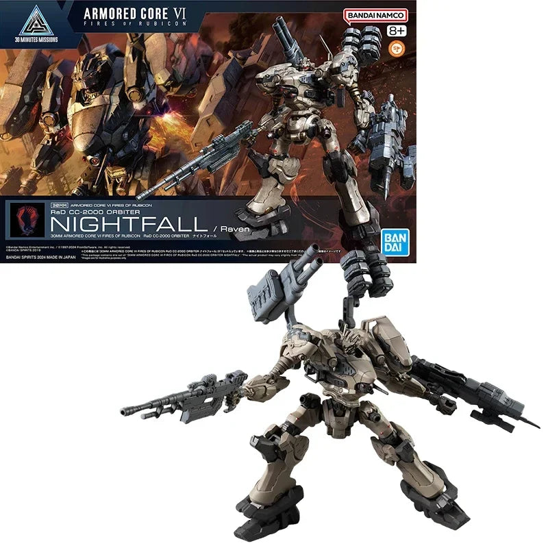 Bandai Authentic 30MM Model Kit ARMORED CORE 6 NIGHTFALL STEEL HAZE Anime Figure Assembly BD011 MELANDER CC2000 ORBITER Robot