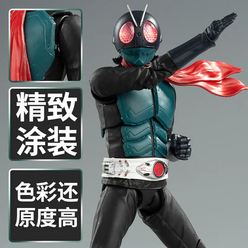 Zd Toys Authentic Classic Masked Rider 1 Hongo Takeshi Action Figure Light Up Eyes 20+ Articulated Joints Toy Gift For Boys