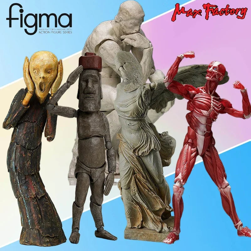 Max Factory Genuine Figma Series Desktop Art Museum Victoire De Samothrace ，Thinker Gypsum Ver Movable Model Exquisite Toys