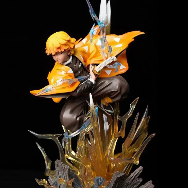 Demon Slayer Agatsuma Zenitsu PVC Action Figures Thunderclap And Flash Effect Anime Kimetsu No Yaiba Figurine Model Toys Gifts