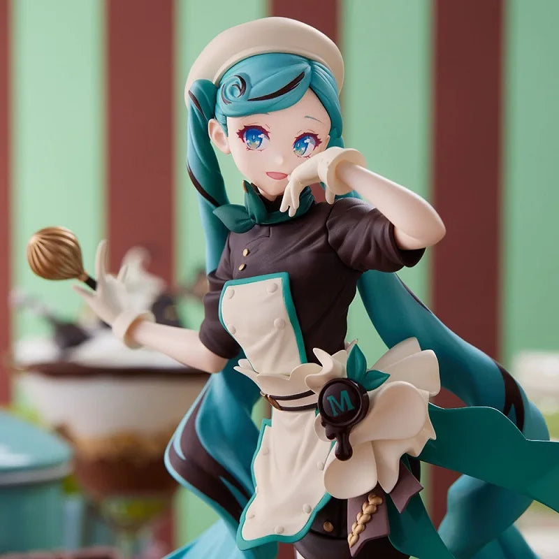 Hatsune Miku Dark Chocolate Bitter Pastry Chef Melty Cheerleading Anime Action Figure Desktop Ornaments Collectible Model Toy