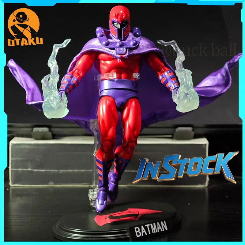Auf Lager Mafex Anime Figuren X-Men Magneto Figur Spielzeug 3 Köpfe Action Figur Jungen Sammlung Modell Schreibtisch Dekoration Ornament Geschenk Spielzeug