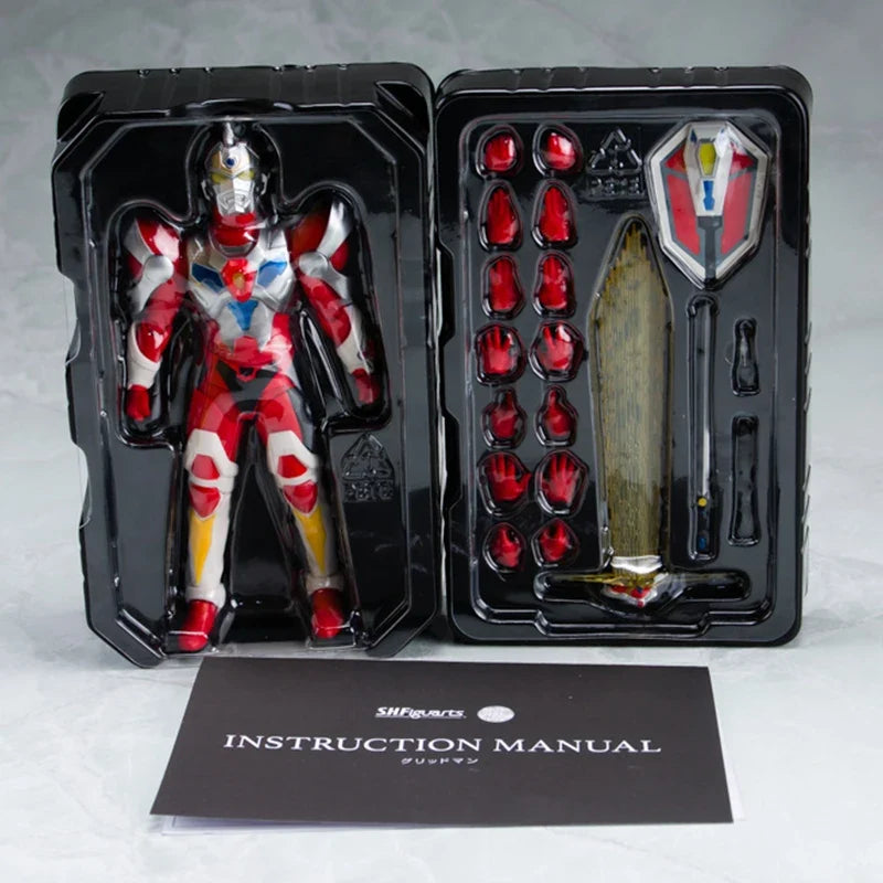 Bandai Genuine SHF Electronic Superhuman Gridman THE HYPER AGENT Anime Action Figure Collectible Model Toys Ornaments Gift Kids