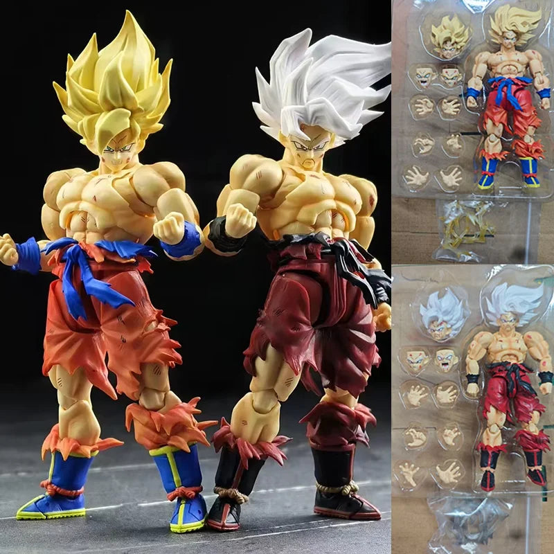 In Stock N&T Dragon Ball Shf Super Saiyan Son Goku Anime Action Figure Battle Damaged 3.0 Body Weekly Color Movable Toys Gift
