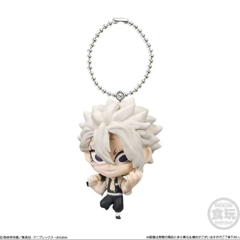 BANDAI Demon Slayer Action Figures Model 4CM Tanjirou Giyuu Obanai Sanemi Nezuko Kanae  Key Chain Pendant Series Original