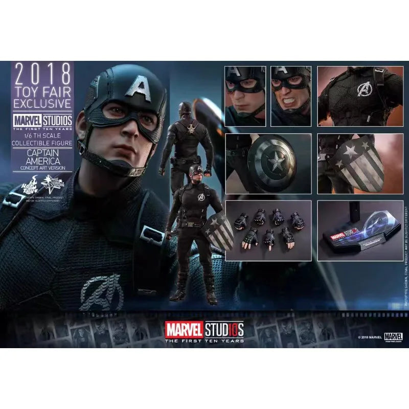 Original Hot Toys Marvel MMS488 Captain America Concept Art Edition Anime Figur Sammlung Spielzeug Modelle