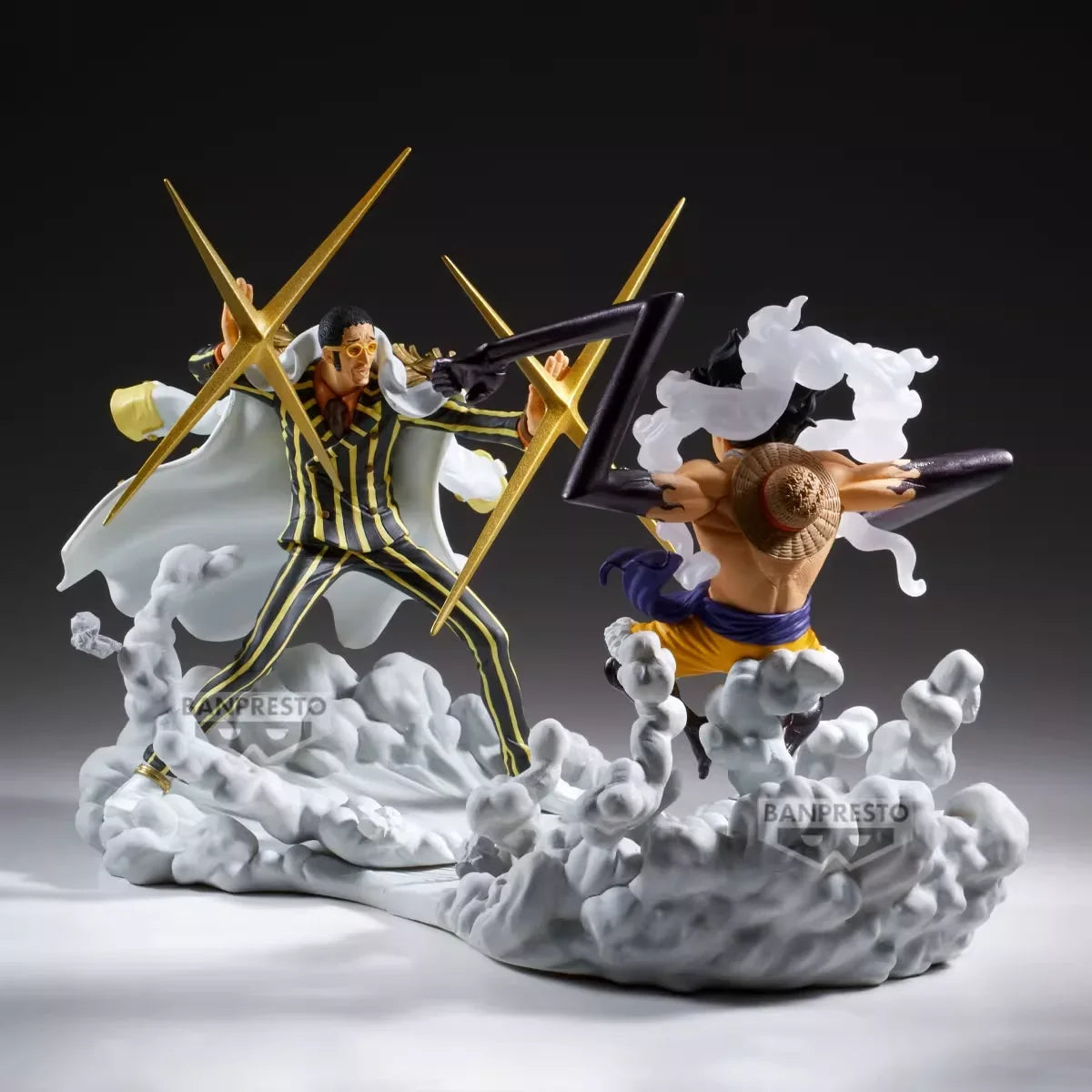 Original BANDAI BAPRESTO Anime ONE PIECE Kizaru Gear 4 Monkey D Luffy Senkou Zekkei Action Figure Toys PVC Model Collection