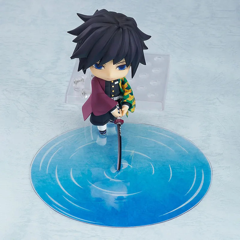 10CM Anime Demon Slayer Kimetsu No Yaiba Tomioka Giyuu Action Figures Q Version PVC Joint replaceable Figure Model Toy Gift