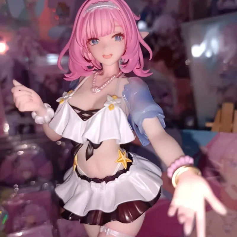 Hot! 23cm Elysia PVC Figure - Honkai Impact 3rd Beach Swimsuit Ver. Anime Desktop Model Ornament Gift