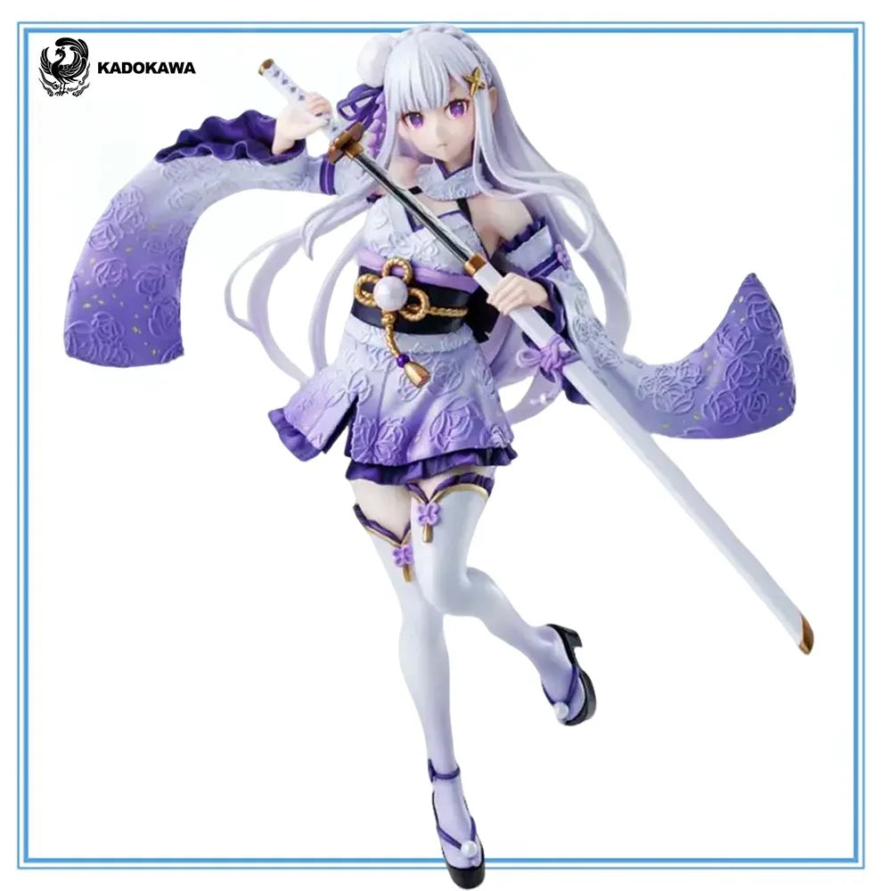 100% Original in Stock Kadokawa KDcolle Re:Zero Kara Hajimeru Isekai Seikatsu Emilia Combat Outfit Ver. Anime Figure Garage Kit
