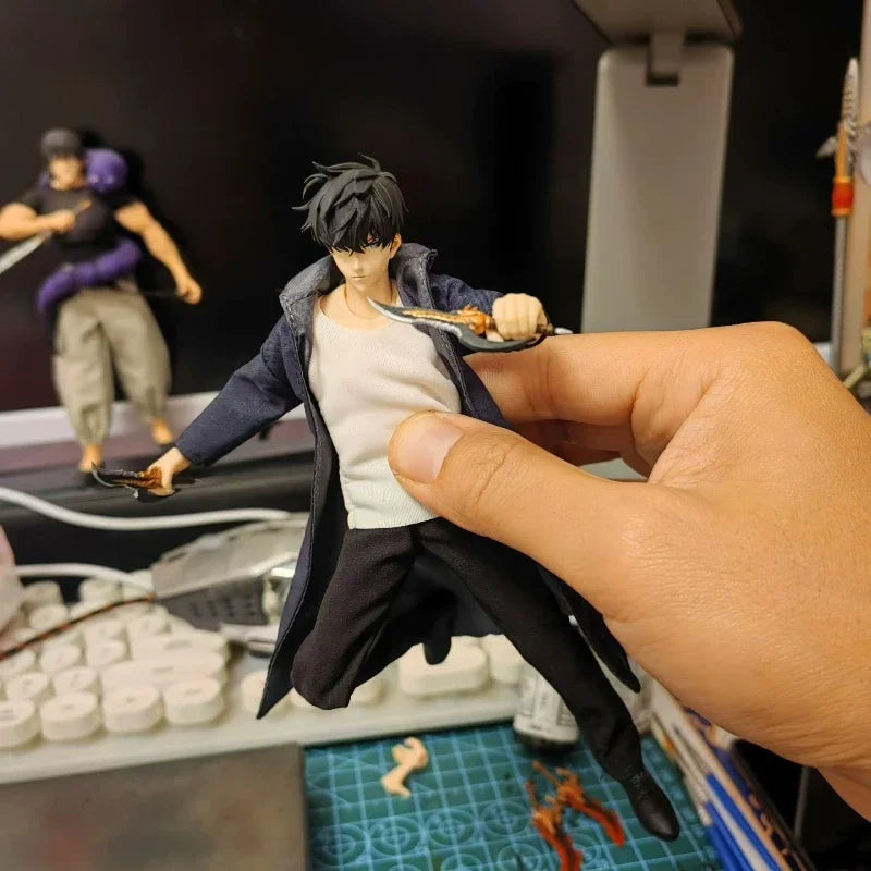 Solo Leveling Custom 1/12 Scale Articulated Action Figure - Sung Jin - Woo Collectible Doll Toy