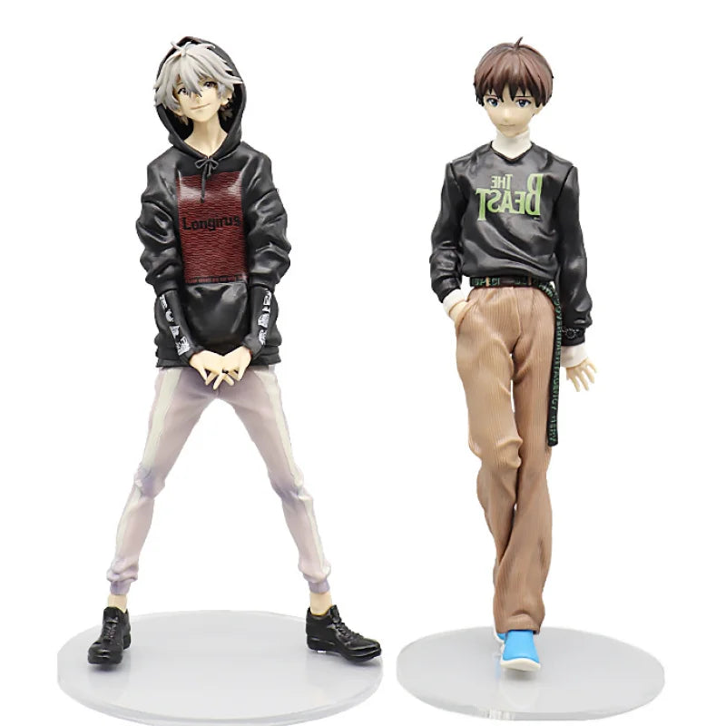 Bandai 25CM New Anime EVA Nagisa Kaworu Ikari Shinji Figure PVC Model Toys Doll Collect Ornaments Gifts