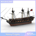 Heavy Frigate Model MOC Building Blocks DIY Assemble Bricks Military Transportation Educational Creative Xmas Toys Gifts 5731PCS