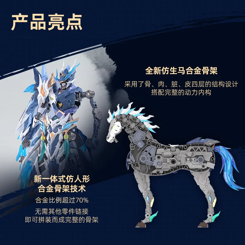In Stock Motor Nuclear Mnp-Xh05 Zhaoyun Assembling Alloy Skeleton Mecha Tianyouxing Longdanhujiang With Horse Movable Model Toy