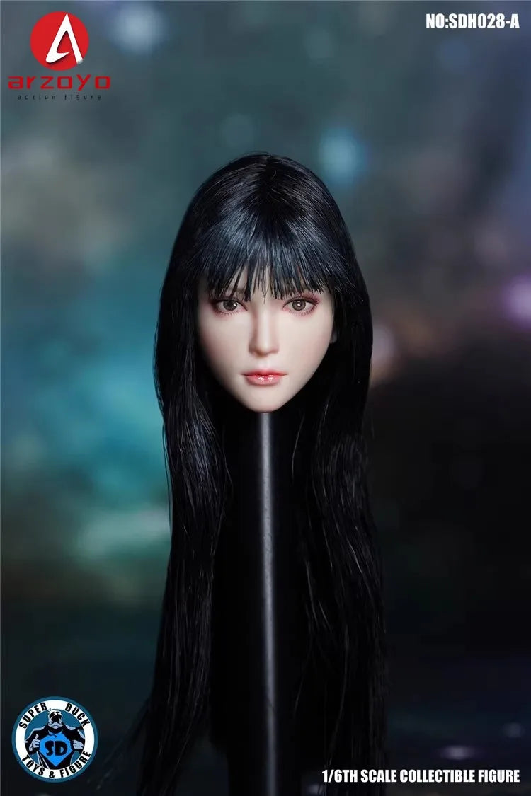 SUPER DUCK 1/6 SDH028 Female Girl Head Sculpt Carving Model Fit 12'' TBL JIAOU Action Figure Body Doll