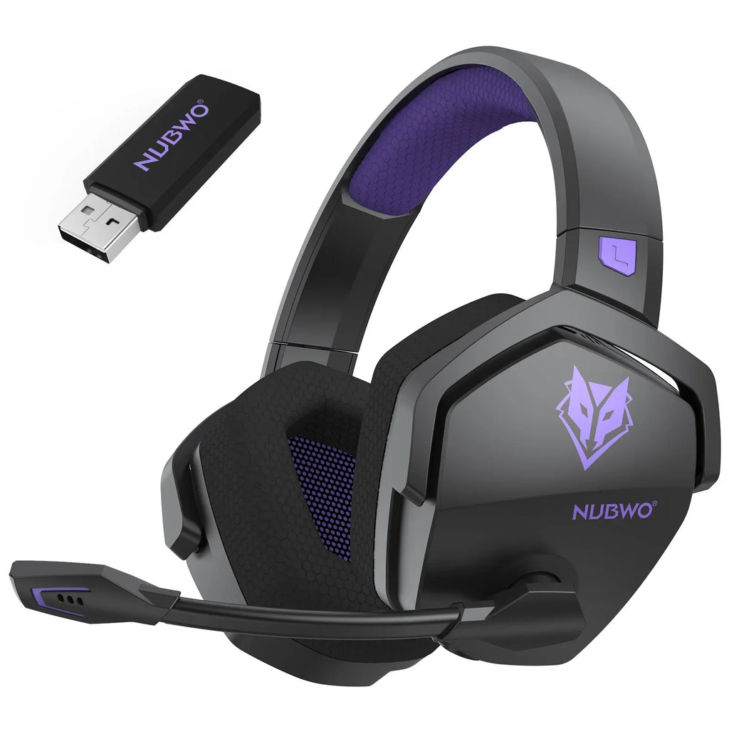 NUBWO G06 Dual Wireless Headsets Gamer 2.4GHz Bluetooth 5.3 Gaming Headphones with Microphone for PS5, PS4, PC, Mobile, Switch