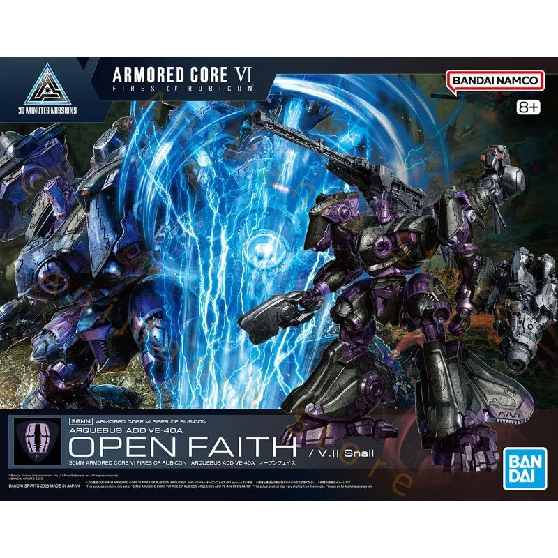 Assembly Bandai in Stock Original 30MM ARMORED CORE VI FIRES OF RUBICON ARQUEBUS ADD VE-40A OPEN FAITH Anime Action Figures Toys