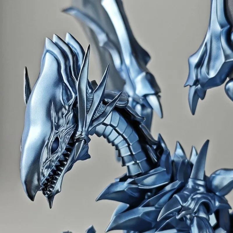 New Yu-Gi-Oh Blue-Eyes White Dragon Model Metal Spray-Painted Action Figures Assembly Kit desktop ornament Boys collect gifts