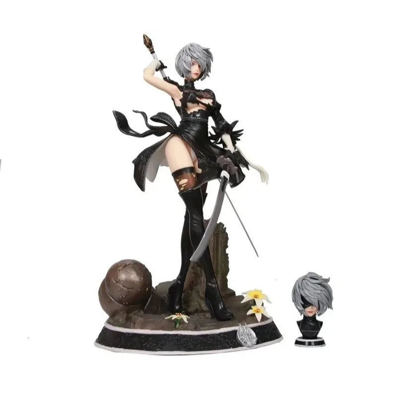 Bandai Neil Mechanical Era 2B Little Sister Double Headed Carving Can Replace Battle Damage Anime Animation Handmade Decorations