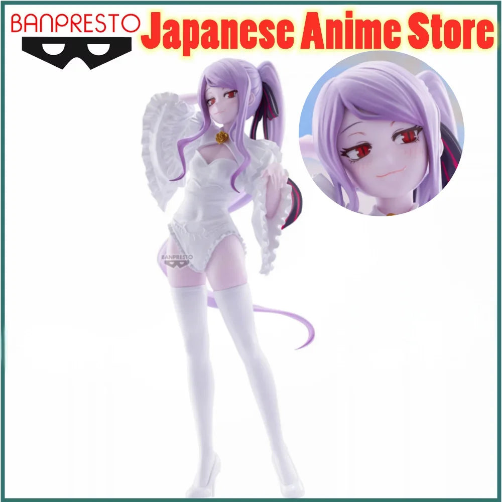 Banpresto Original OVERLORD Anime Shalltear Glitter & Glamours White Dress Anime Figure Action Figures Model Figurine Collection