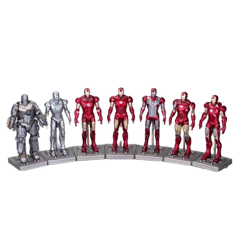 7Pcs/Set ZD Original Iron Man GNAKU Set 1/20 4inches Action Figures Marvel legends MK1 MK2 MK3 MK4 MK5 MK6 MK7 Model Doll Toy