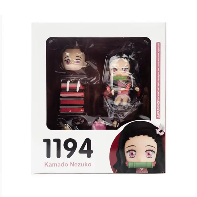2025New Demon Slayer Tanjiro Nezuko Agatsuma Zenitsu Cartoon Character Movable Face-Changing Figure Q Version Cute Character