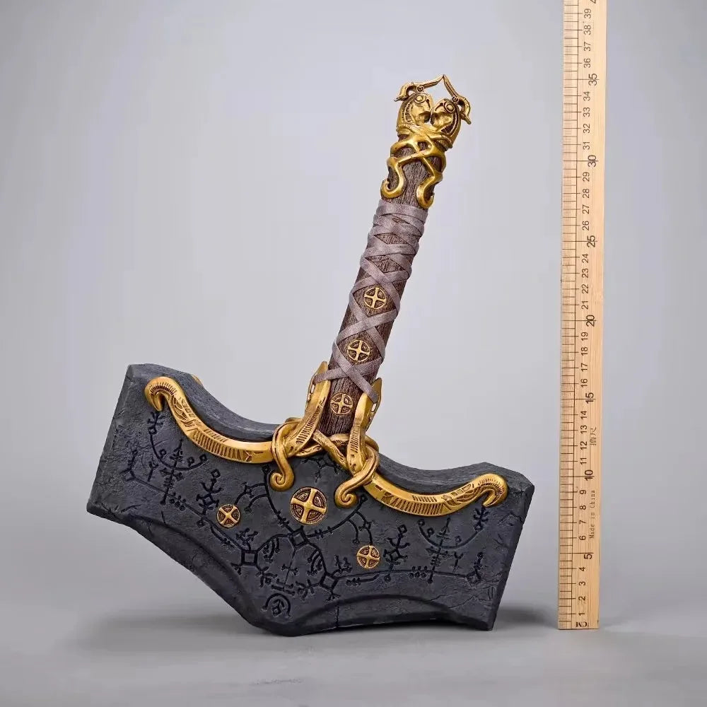 God Of War 5 Thor's Hammer GK Weapon Model PVC Figure Collection Model Toys New Year's Christmas Gifts 35cm