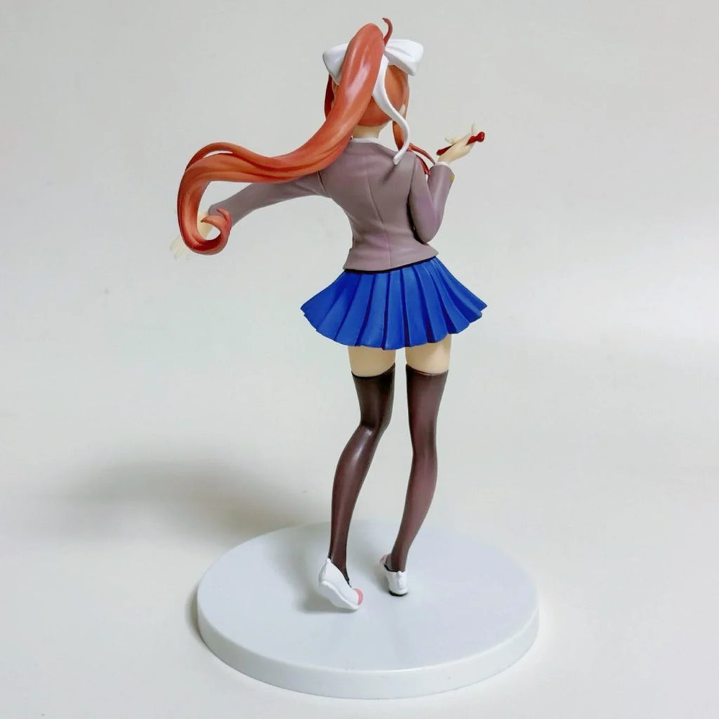 New Anime Doki Literature Student Uniform Club Action Figure Model Cute Pretty Girl Toy Monika Sayori Collectible Toy Xmas Gifts