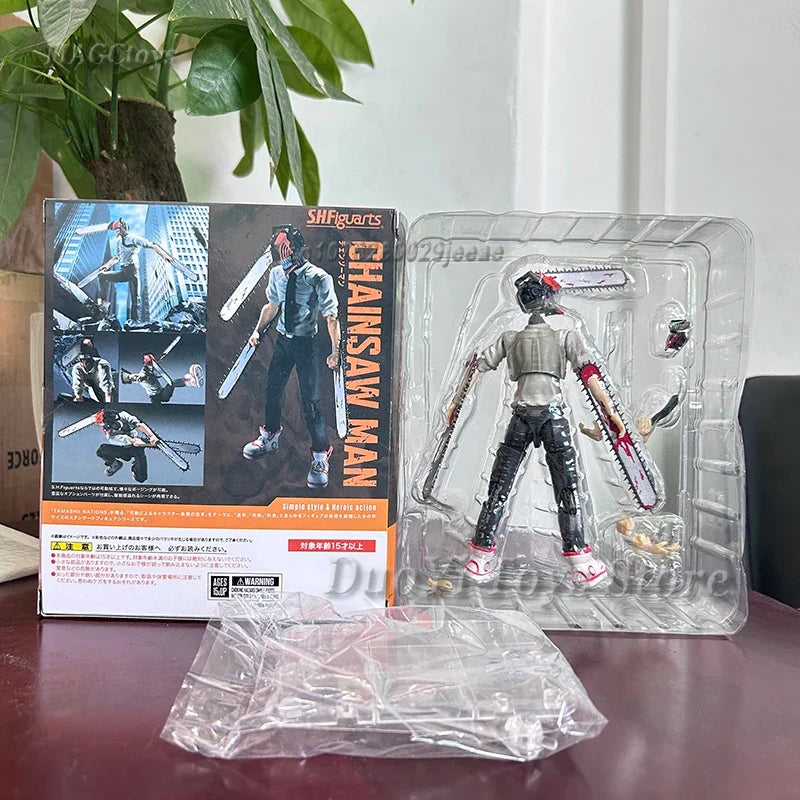 Bandai S.H.Figuarts Chainsaw Man Denji Figma #586 Anime Action Figure PVC Model Movable Collectible Toy Gifts