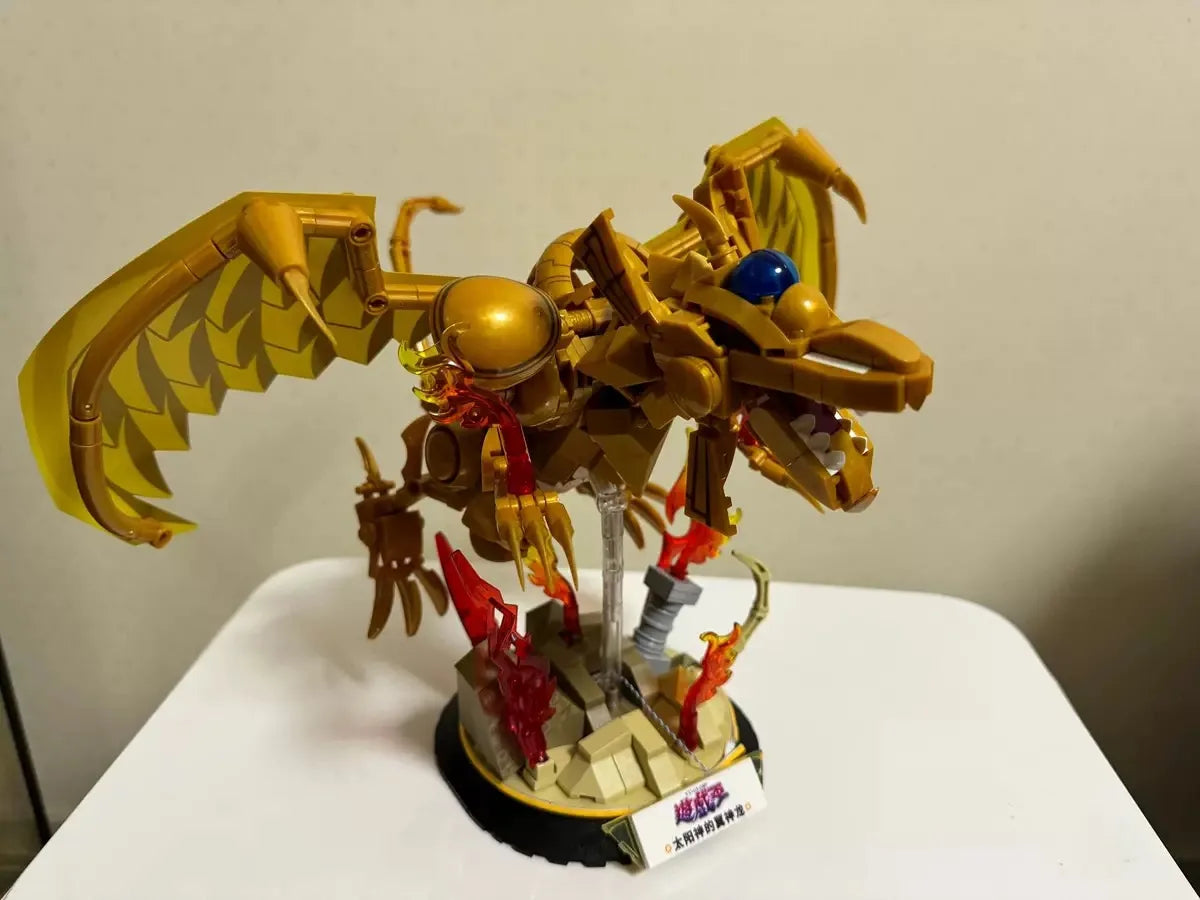 New Yu-Gi-Oh Blue-Eyes White Dragon Model Figures Toys Game Bricks Assembled Toys For Children Birthday Gift Collecting Ornament