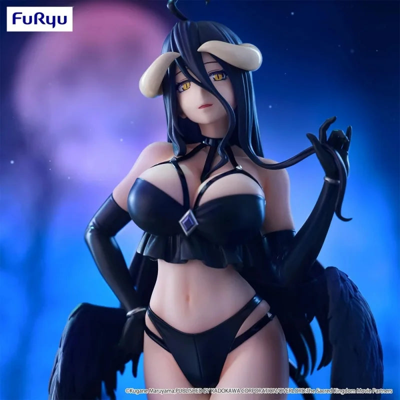 Original Furyu Bicute Dark Overlord Albedo Action Figure Anime Pvc Model Decoration Genuine Collectible Toys Birthday Gift
