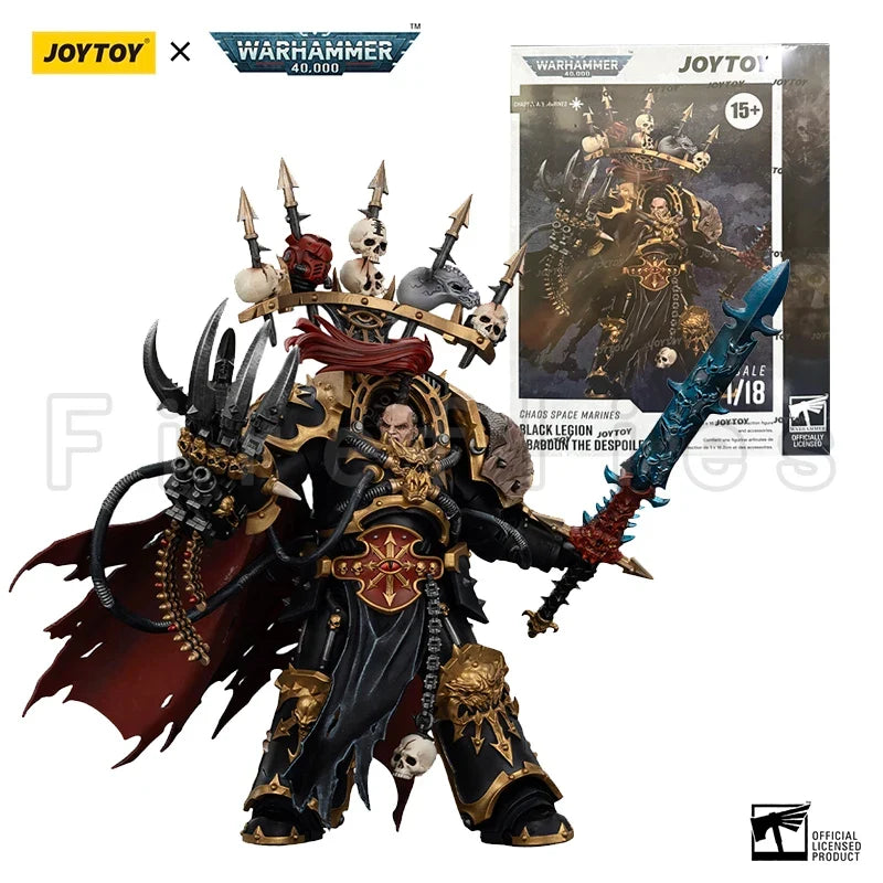 1/18 JOYTOY Action Figure 40K Black Legion Abaddon the Despoiler with Drach'nyen and the Talon of Horus Anime Toy