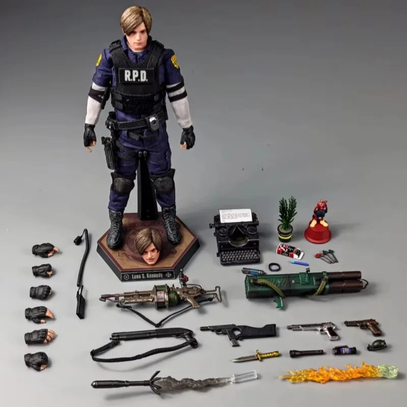 Limtoys Resident Evil Leon RPD Officer Actionfigur im Maßstab 1:12, beweglich, Sammlerstück, Deluxe Version für Gamesammler