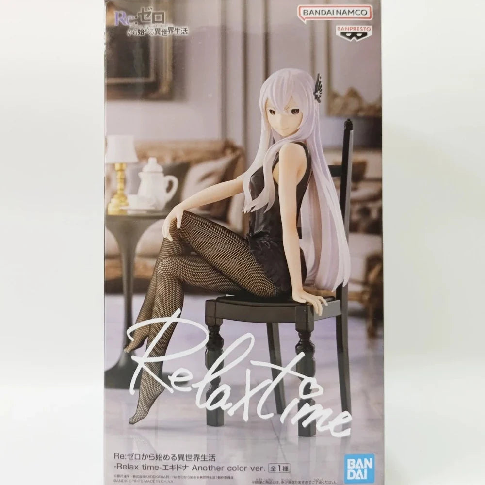 Bandai Original Genuine Banpresto Re: Life in A Different World From Zero Relax Time Echidna Another Color 21cm Model Toy Figure