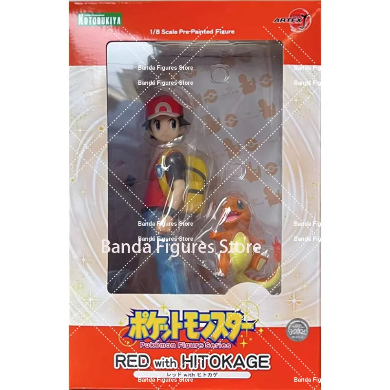 Original Kotobukiya 1/8 ARTFX J Pokemon Series Red with Charmander In Stock Anime Action Collection Figures Model Toys