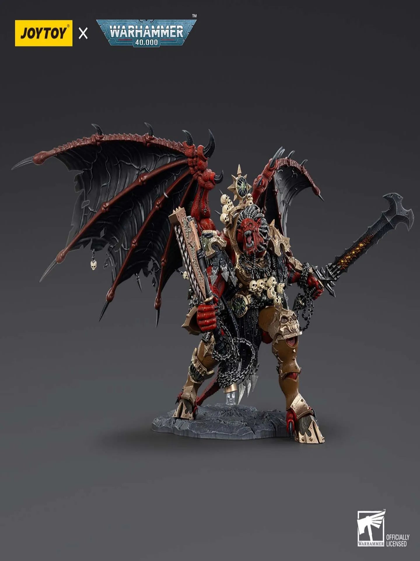 JOYTOY Dark Source Warhammer 40l Demon Prince Mech JT01178 Devourer Terror Demon Gene Primitive Angron 1/18 Model Handmade Toy