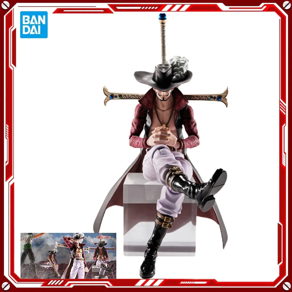Genuine Bandai Original Banpresto Figure Model Kits SHF Anime Figures One Piece 16.5cm Dracule Mihawk Action Model Toys Gift