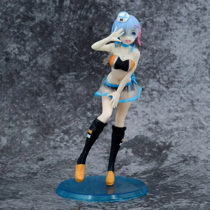 Anime Figure RE: Zero-Starting Life in Another World Rem Raise A Placard Figure Racing Uniform Figure Toy Gift Collection Action