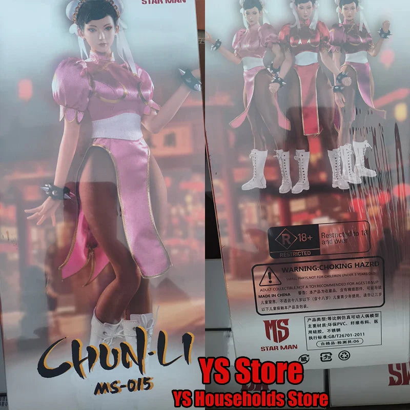 Quick Shipment 1/6 Female Fighter Chun Li Cloth Action Figure Janpanese Game Muscle Body Design STAR MAN MS-015 12" Soldier
