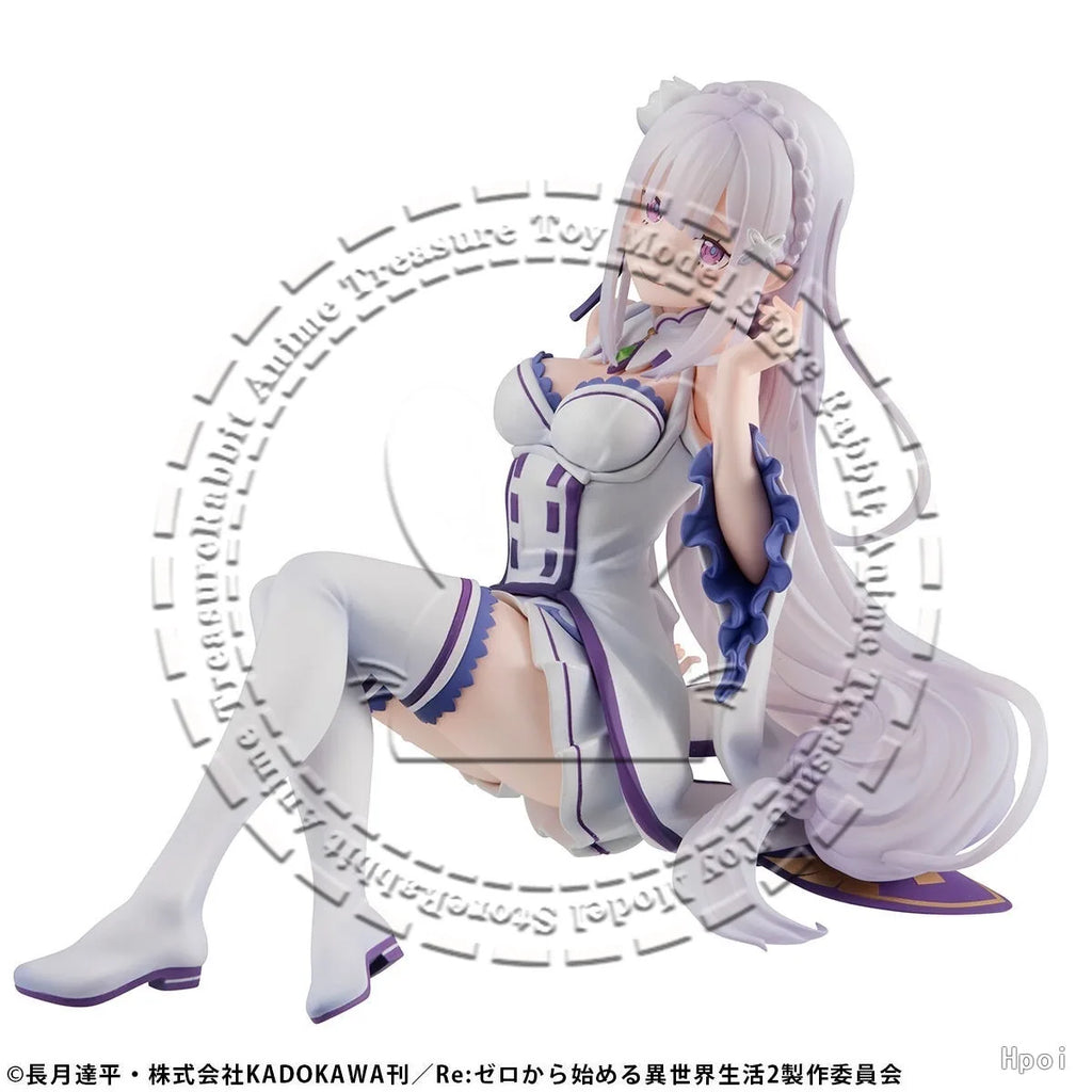 In Stock Original Genuine MegaHouse Palm-Sized Figure Re:ZERO Emilia Non PVC ABS Collectible